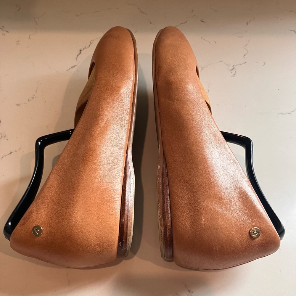 FRANKIE4 Poppy Leather Dress Flats Size 7 Tan Orthotic Slip-on Comfort Shoes - Picture 7 of 11